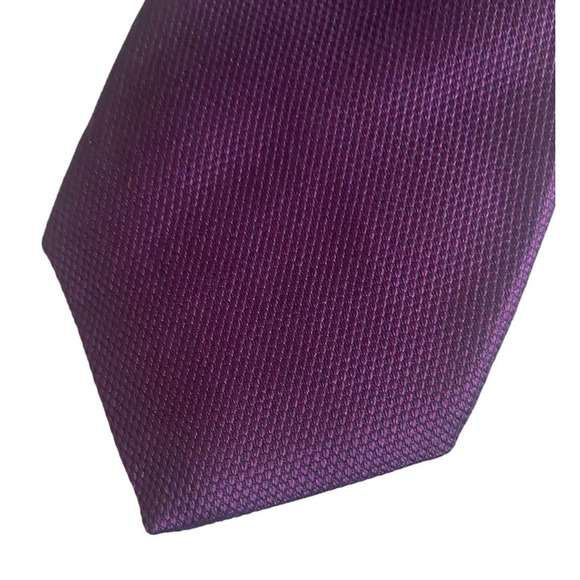 Tom James Other - Tom James Tall Man Tie Necktie Solid Purple Textured USA Made All Silk 60" Long